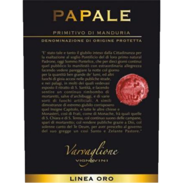 Varvaglione Papale Linea Oro Primitivo di Manduria